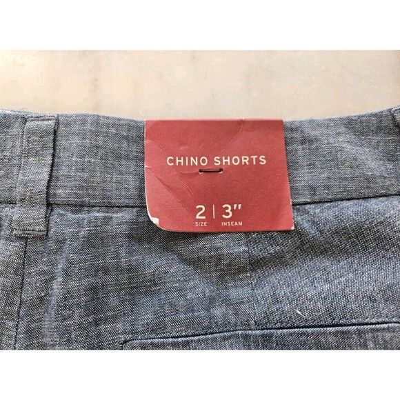 Merona Shorts Size 2 Blue Denim Lightweight Chino Pockets Women 3” Inseam - Picture 3 of 7